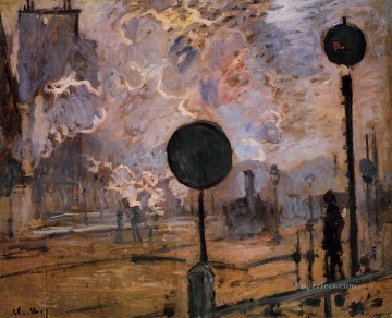  Exter Oil Painting - Exterior of Saint Lazare Station aka The Signal Claude Monet